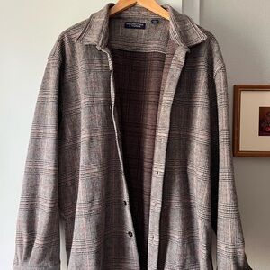 Roundtree & Yorke Black and Gray Plaid Shirt Jacket